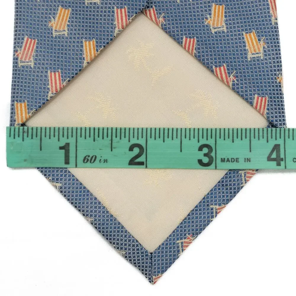 Tommy Bahama Blue Summer 100% Silk Tie